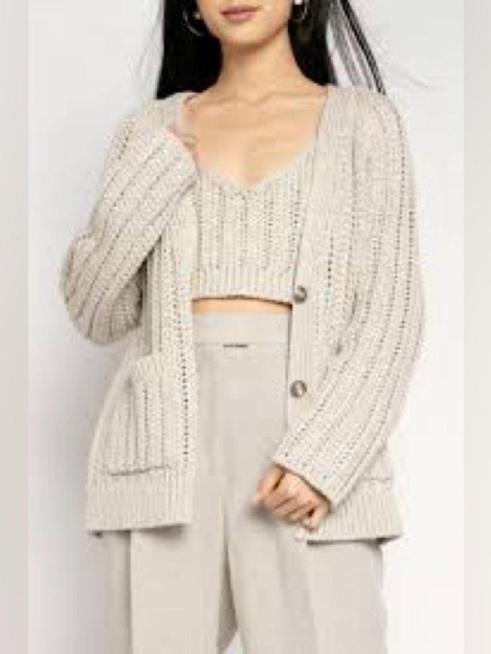 FABIANA FILIPPI COTTON METALLIC CARDIGAN